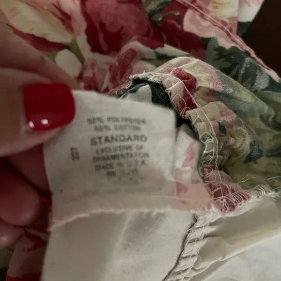 Waverly Sentimental Rose Floral Ruffled Standard PillowcasesSet Of Two